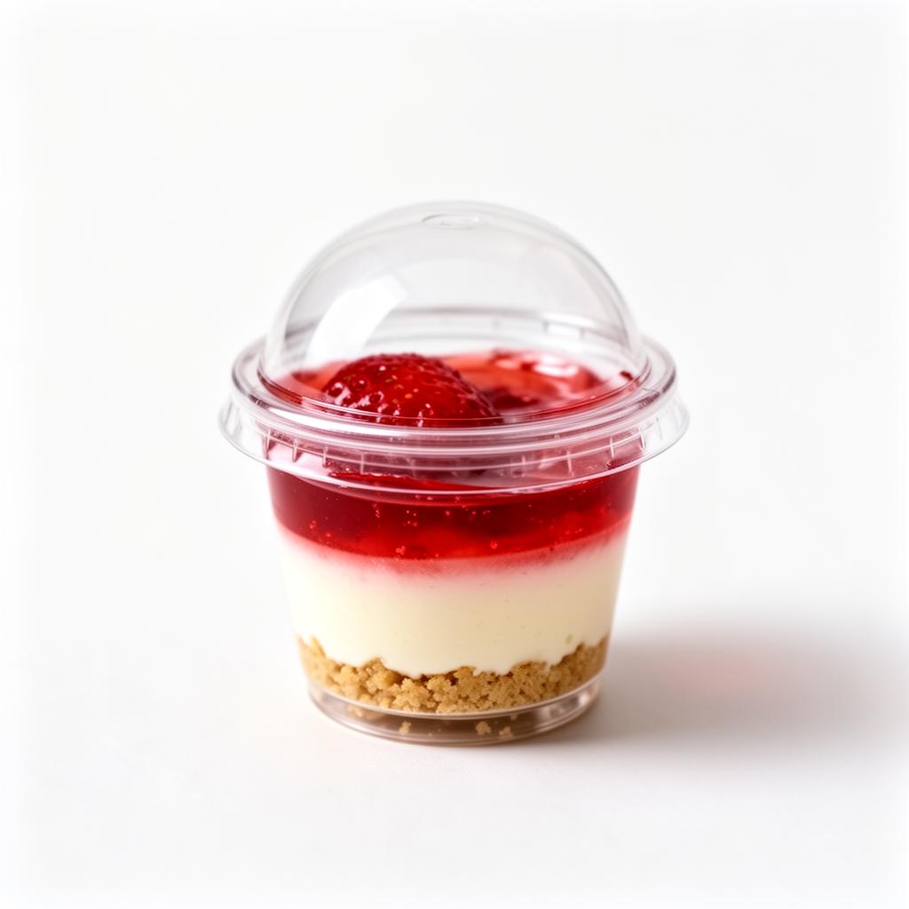 Mini 5oz strawberry cheesecake cup